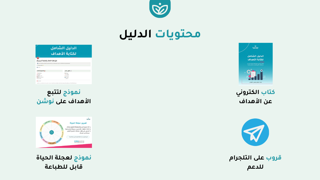 🎯 الدليل الشامل لكتابة الأهداف (كتاب الكتروني + نموذج لتتبع الأهداف على نوشن)
