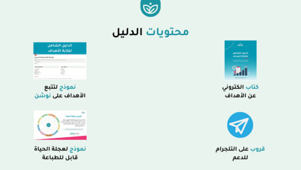 الدليل الشامل لكتابة الأهداف (كتاب إلكتروني + نموذج لتتبع الأهداف على نوشن)